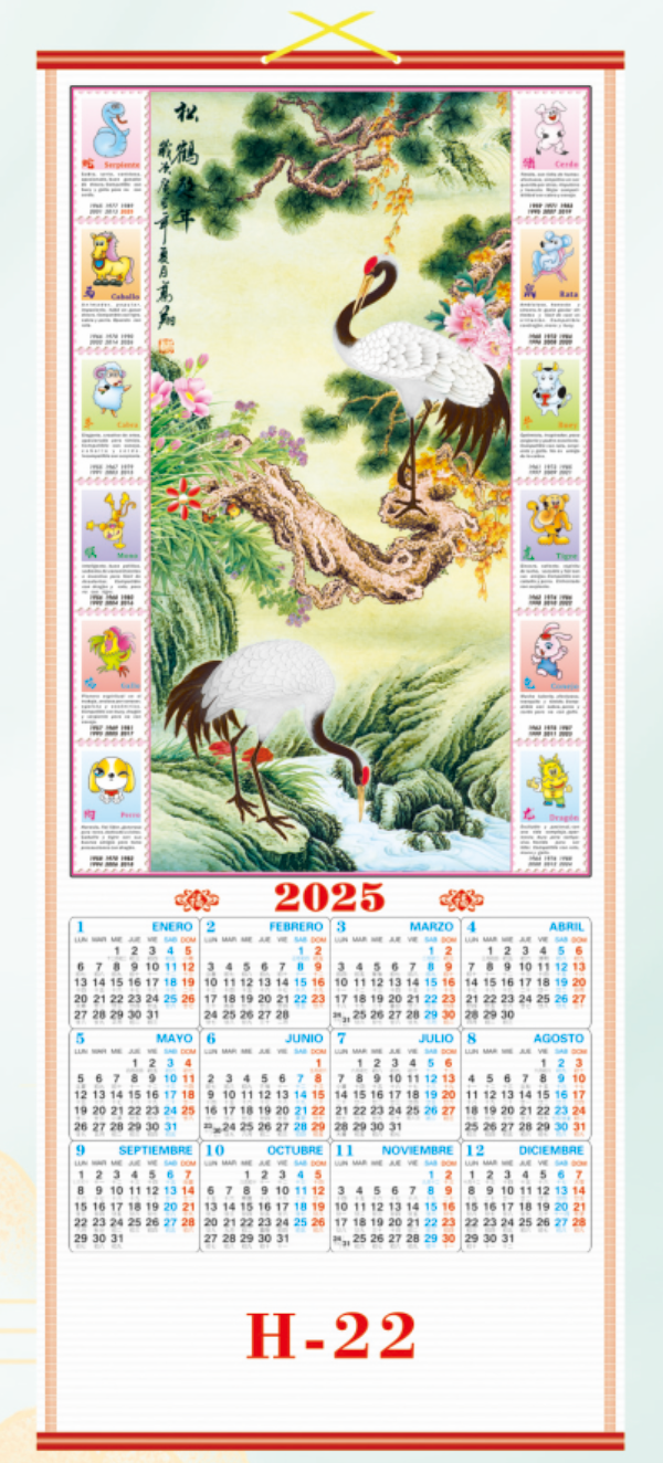 CALENDARIO CHINO 2025 H-22