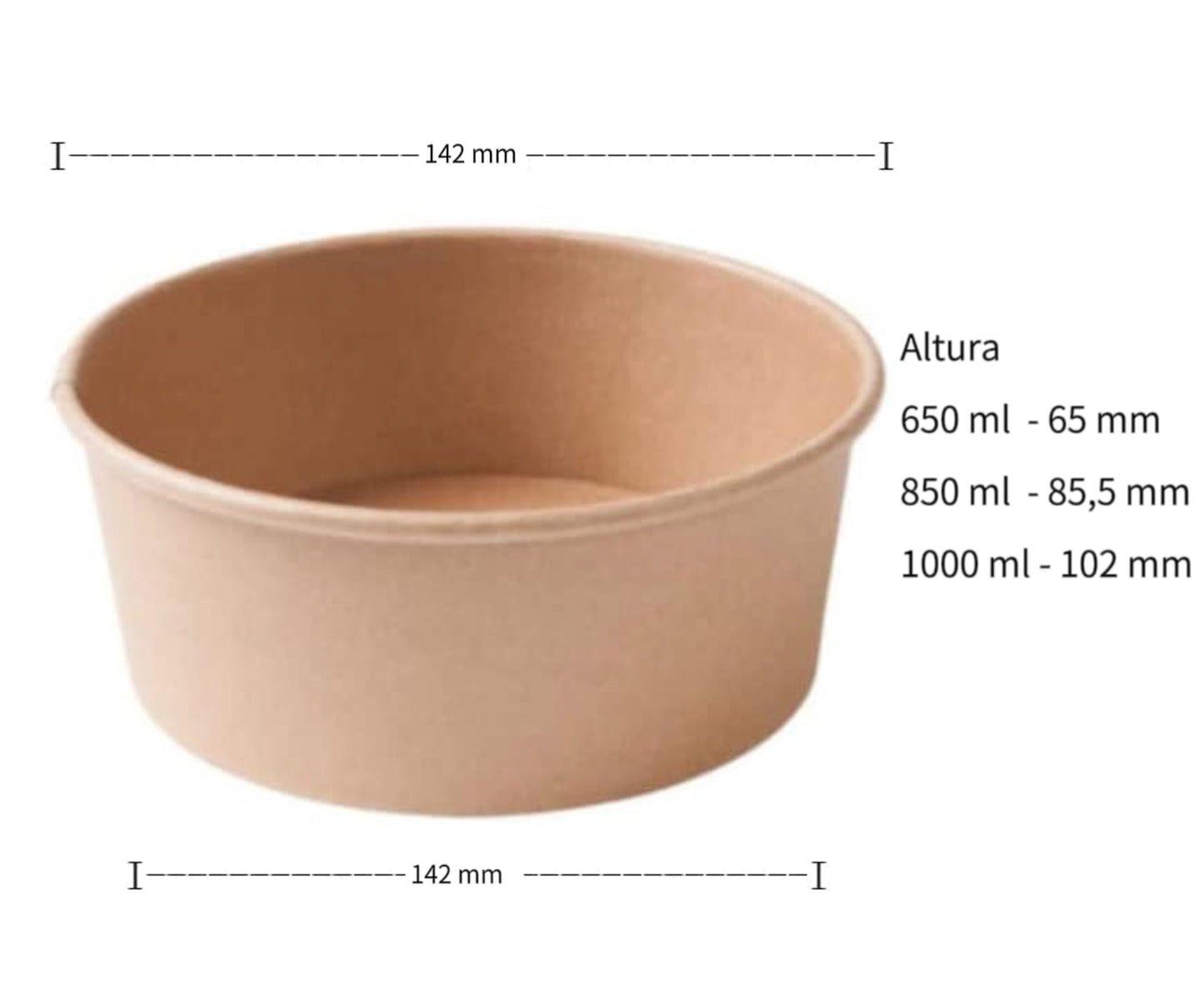 BOL SOPA DE PAPEL KRAFT CON TAPA PP.